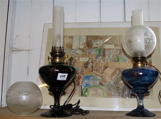 Pr oil lamps - signed(-)